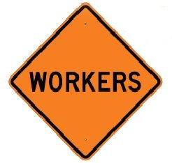 Aluminum Worker Construction Sign (W21-1A)